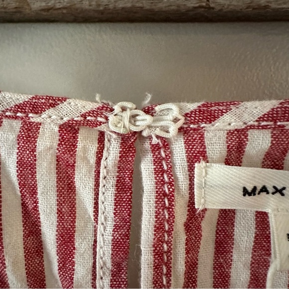 Max Studio Red Striped Linen Blend Shift Dress Size Small - Picture 8 of 14